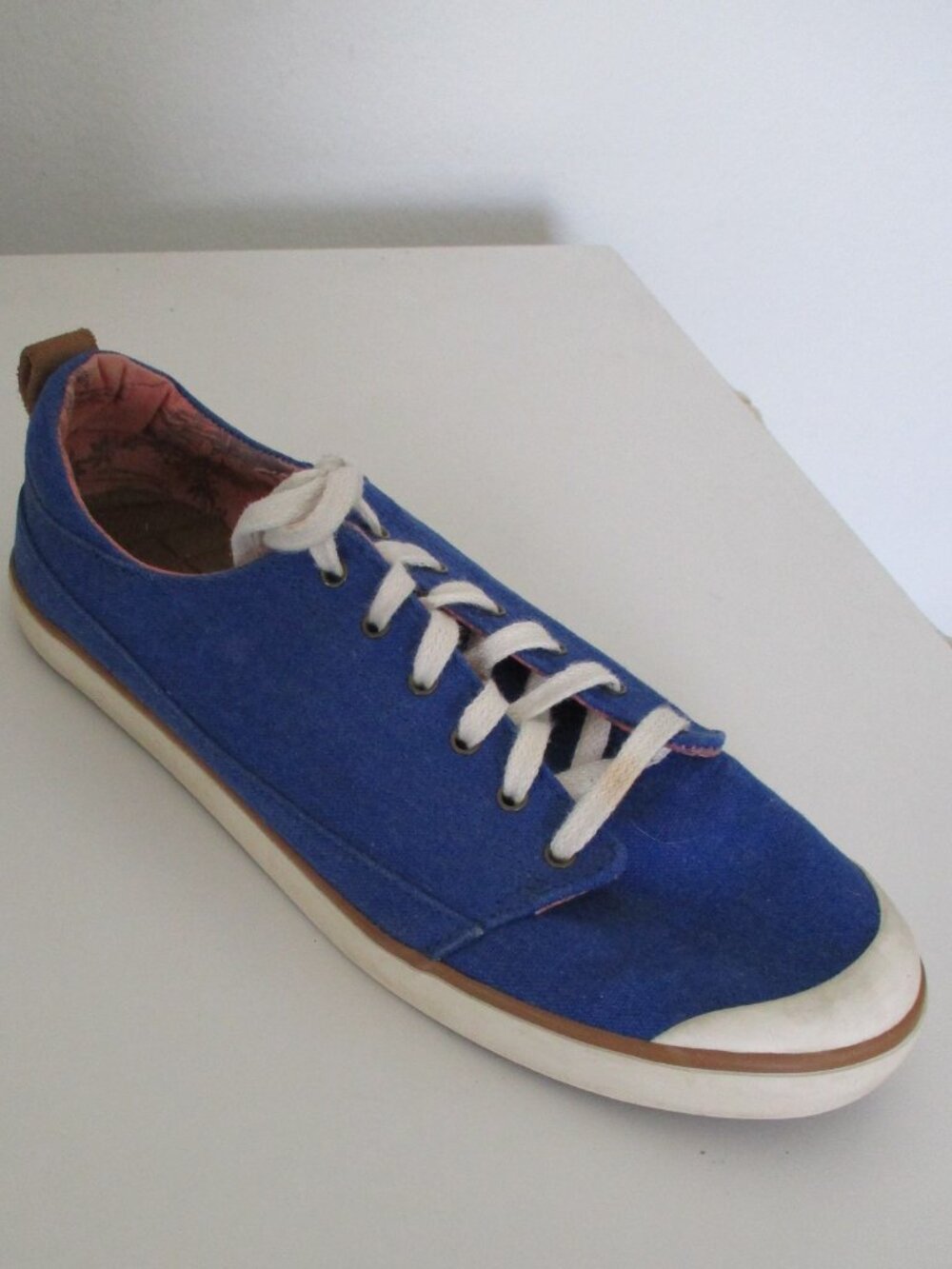 Reef Womens Blue Canvas Lace-up Flat Sneaker Shoe - Size 8M